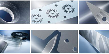 6 Bilder von sehr unterschiedlichen Präzisions-Metall-Bauteilen, die durch endloses foto-chemisches Ätzen hergestellt wurden